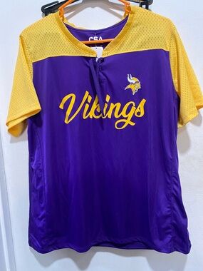 Champion Minnesota Vikings Purple and Yellow Short Sleeve Tee (C84)(lavender 84)